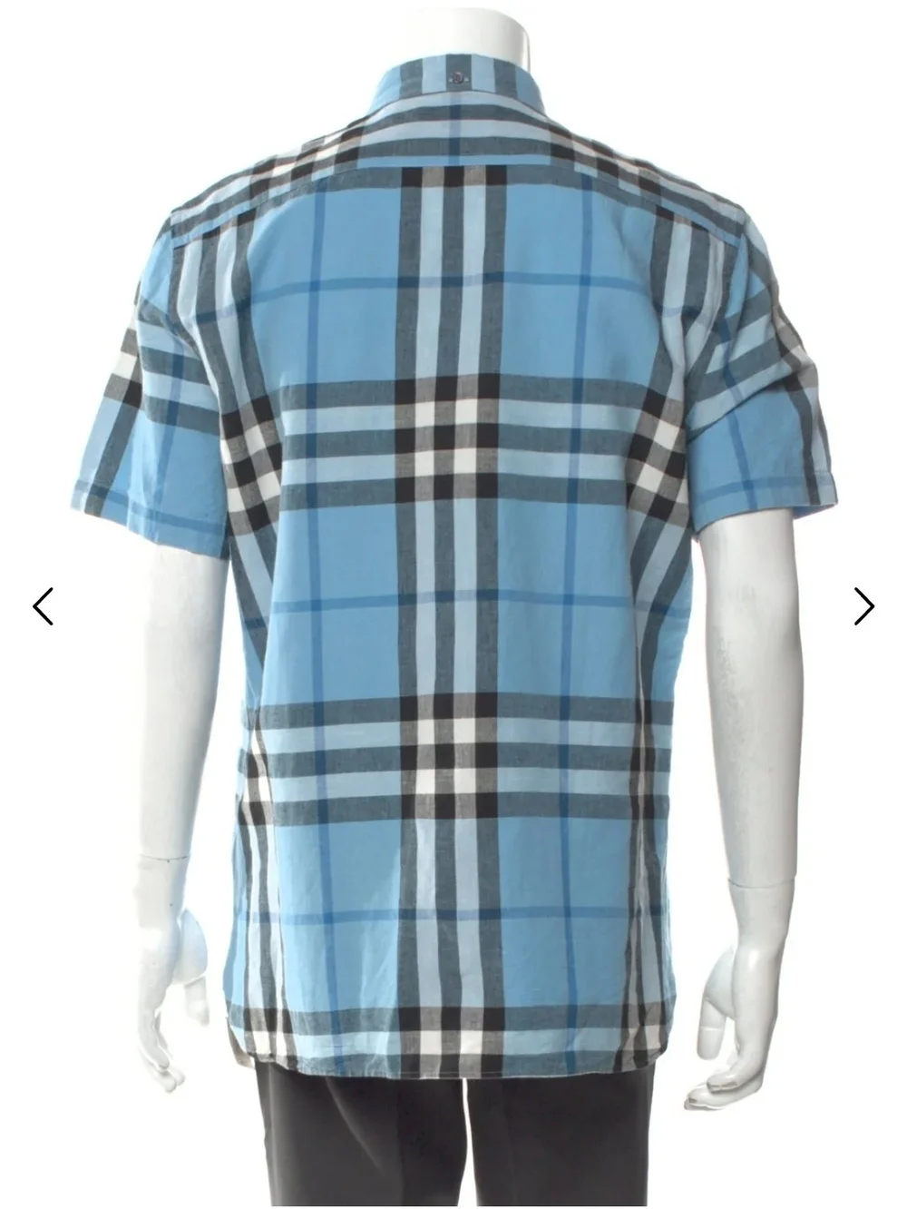 Burberry Light Blue Check Button Up Shirt
